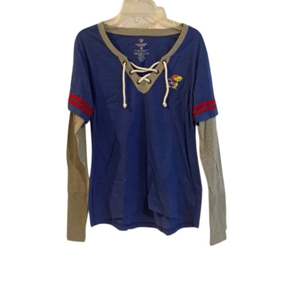 Kansas Jayhawks Lace-Up women’s long sleeve shirt size M New